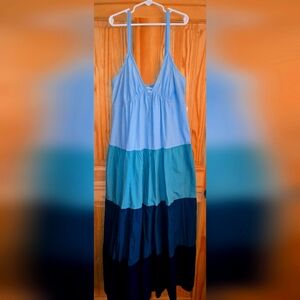 Womens A.N.A. Color block tiered sleeveless maxi dress size XS